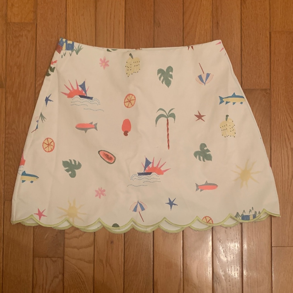 Amalie Colorful Tropical Print Mini Skirt